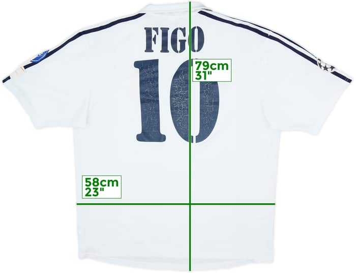 2001 Real Madrid Home Shirt Figo #10 - 6/10 - (XL)