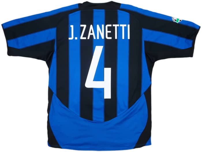 2003-04 Inter Milan Home Shirt J.Zanetti #4 - 10/10 - (M)