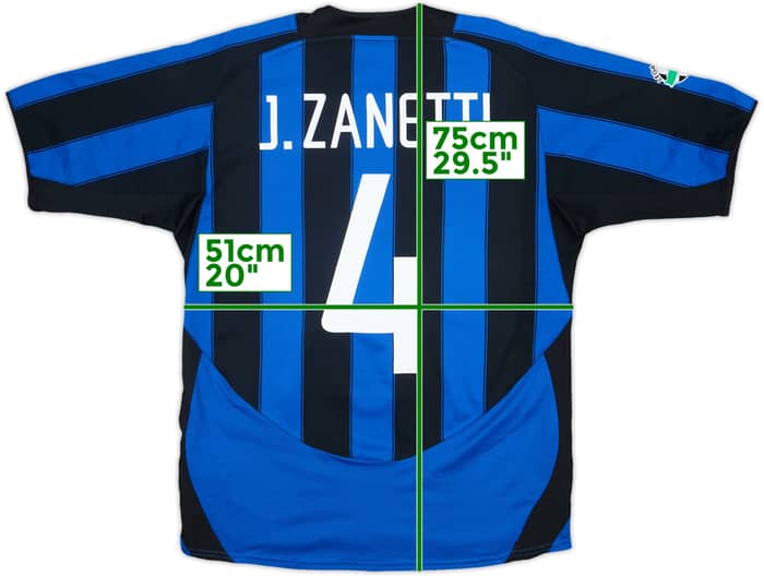 2003-04 Inter Milan Home Shirt J.Zanetti #4 - 10/10 - (M)