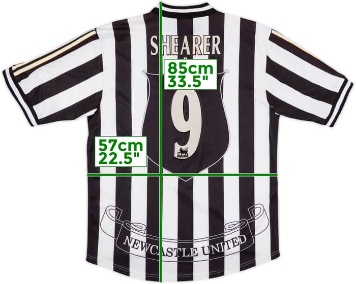 1997-99 Newcastle Home Shirt Shearer #9 - 8/10 - (L)