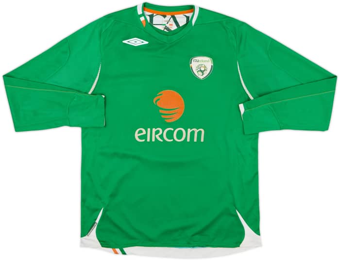 2006-08 Ireland Home L/S Shirt - 6/10 - (L)
