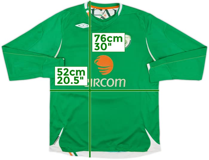 2006-08 Ireland Home L/S Shirt - 6/10 - (L)