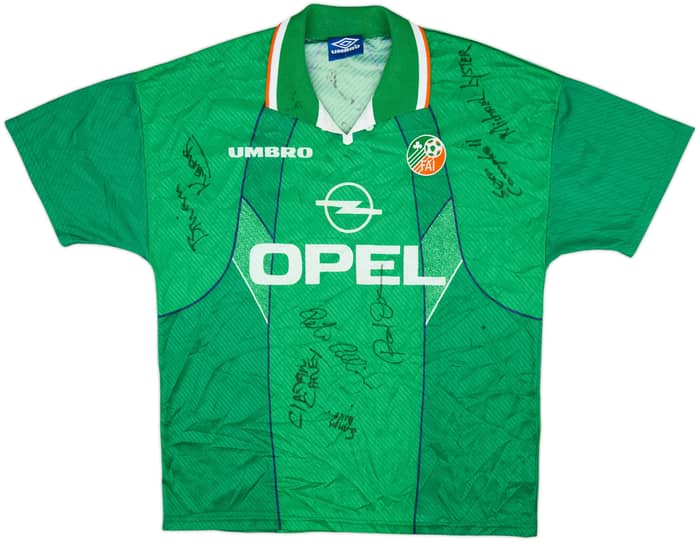1994-95 Ireland Signed Home Shirt - 6/10 - (L)