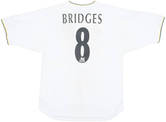 2000-02 Leeds United Home Shirt Bridges #8 - 5/10 - (S)