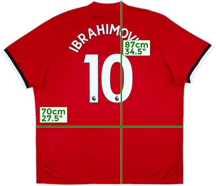 2017-18 Manchester United Home Shirt Ibrahimovic #10 - 8/10 - (3XL)