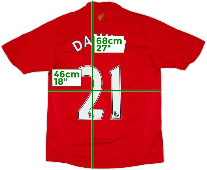 2008-10 Liverpool Home Shirt Danika #21 - 6/10 - (L.Boys)