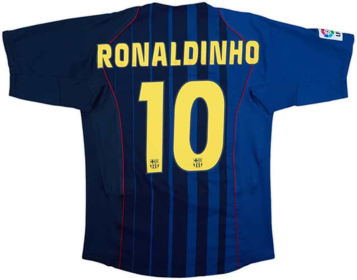 2004-05 Barcelona Away Shirt Ronaldinho #10 - 8/10 - (M)