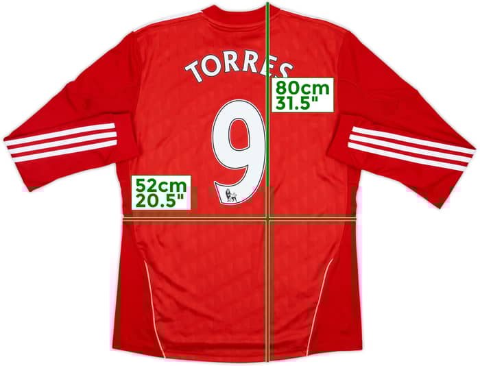 2010-12 Liverpool Home L/S Shirt Torres #9 - 6/10 - (M)