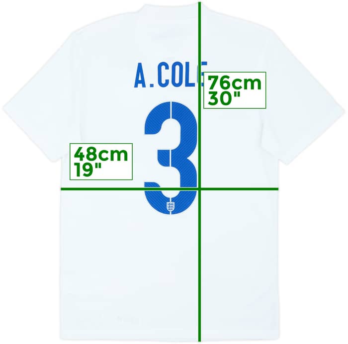 2014-15 England Home Shirt A.Cole #3 - 8/10 - (S)