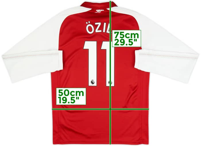 2017-18 Arsenal Home L/S Shirt Ozil #11 - 9/10 - (M)