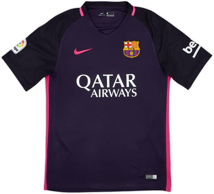 2016-17 Barcelona Away Shirt Suarez #9 - 10/10 - (S)