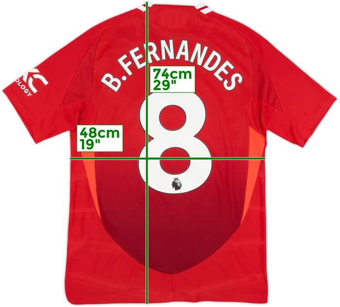 2024-25 Manchester United Authentic Home Shirt B.Fernandes #8 - 10/10 - (M)