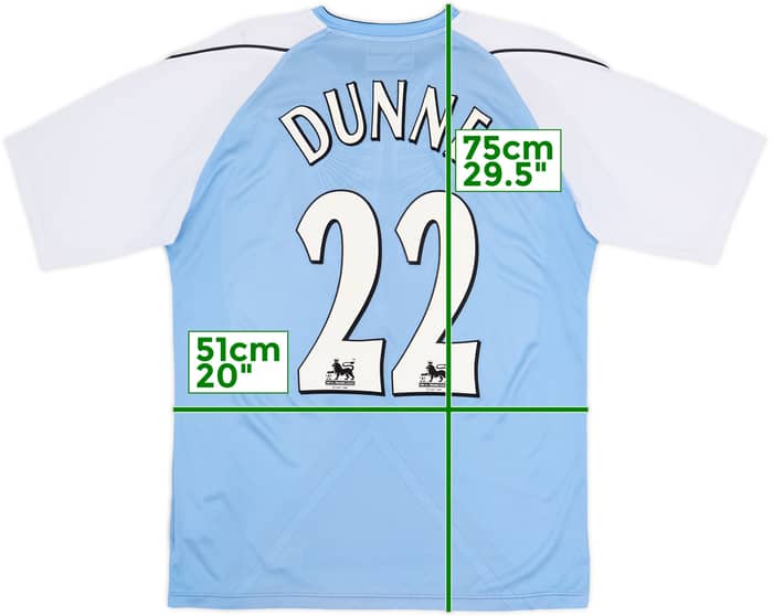 2006-07 Manchester City Home Shirt Dunne #22 - 8/10 - (L)