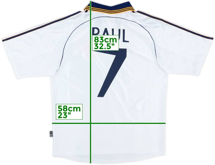 1998-00 Real Madrid Home Shirt Raul #7 - 10/10 - (L)