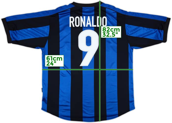 1999-00 Inter Milan Home Shirt Ronaldo #9 - 9/10 - (XL)
