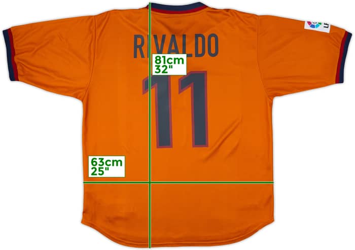 1998-00 Barcelona Third Shirt Rivaldo #11 - 8/10 - (XL)