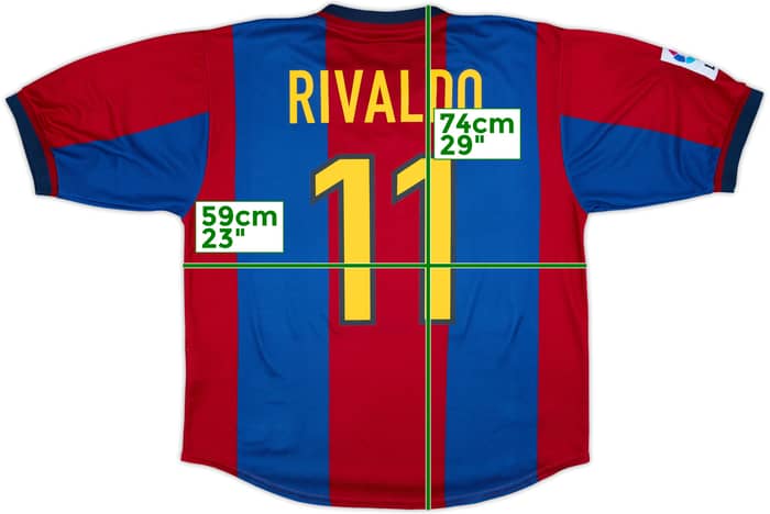 1998-00 Barcelona Home Shirt Rivaldo #11 - 6/10 - (L)