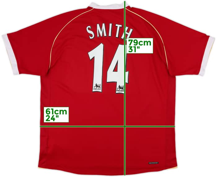 2006-07 Manchester United Home Shirt Smith #14 - 8/10 - (XL)