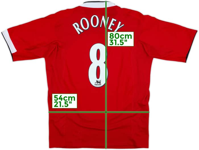 2004-06 Manchester United Home Shirt Rooney #8 - 9/10 - (L)