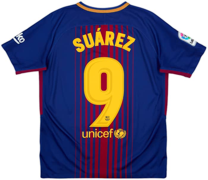 2017-18 Barcelona Home Shirt Suarez #9 - 8/10 - (XL.Boys)