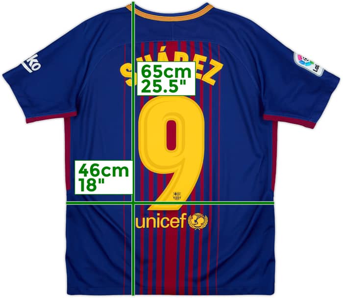 2017-18 Barcelona Home Shirt Suarez #9 - 8/10 - (XL.Boys)