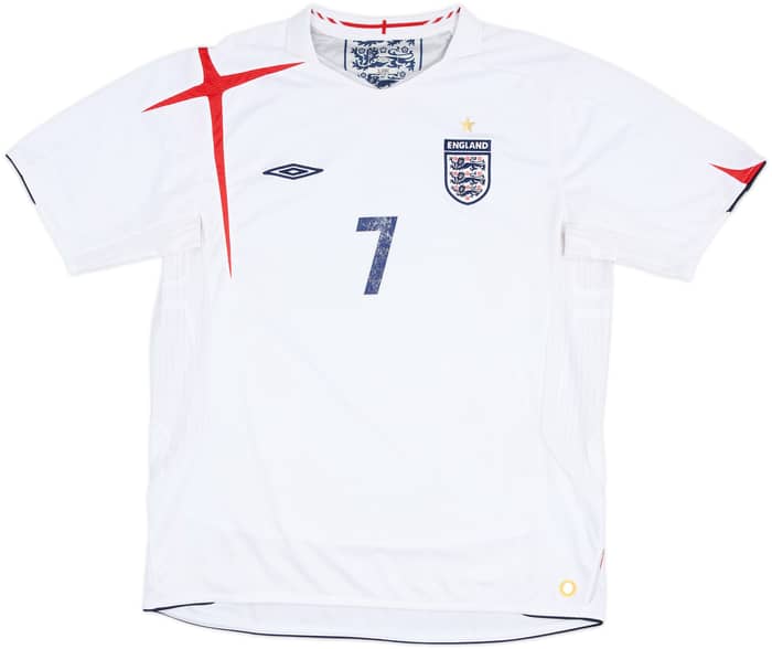 2005-07 Inglaterra Camiseta Local Beckham #7 - 5/10 - (XL)