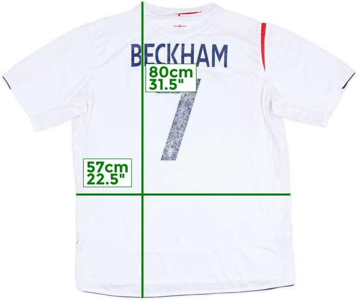 2005-07 Inglaterra Camiseta Local Beckham #7 - 5/10 - (XL)