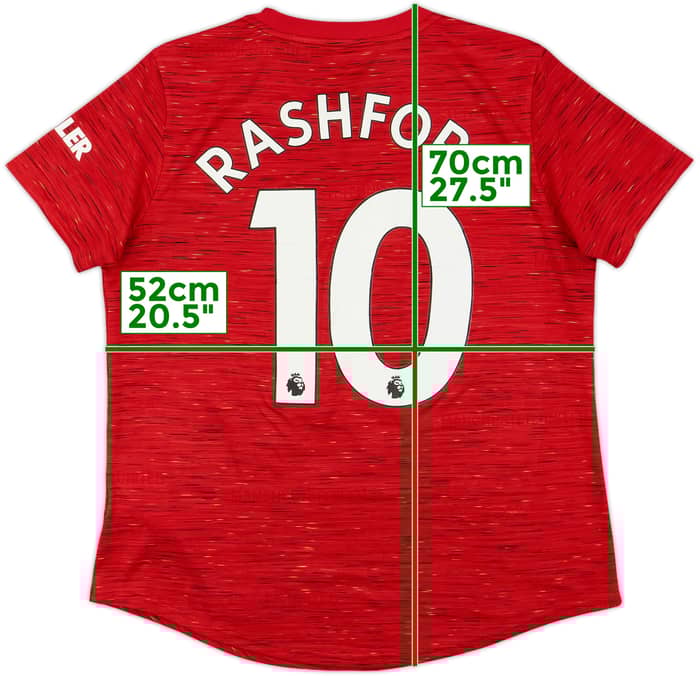 2020-21 Manchester United Home Shirt Rashford #10 - 6/10 - (Women's L)