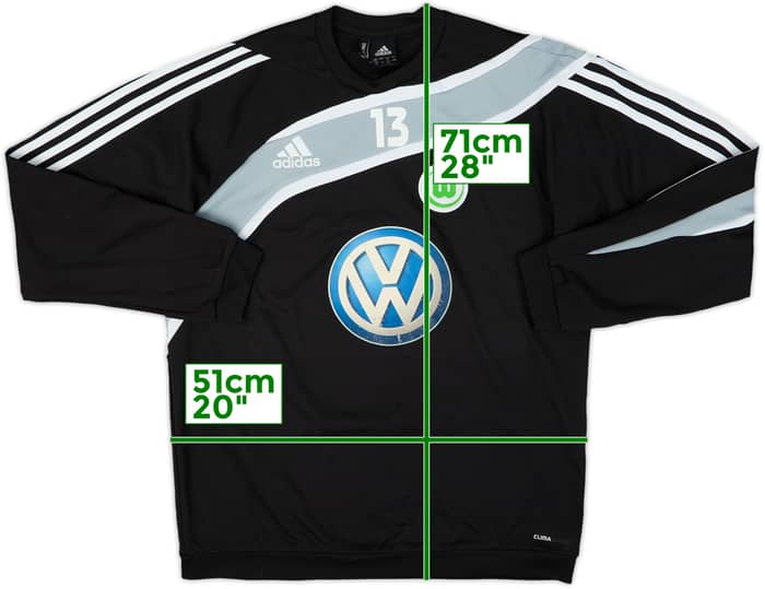 2009-10 Wolfsburg adidas Player Issue Sweat Top #13 - 6/10 - (L)