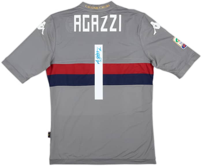 2013-14 Cagliari Match Issue Signed GK S/S Shirt Agazzi #1