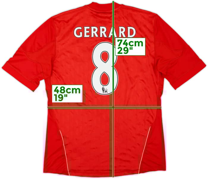 2010-12 Liverpool Home Shirt Gerrard #8 - 6/10 - (M)