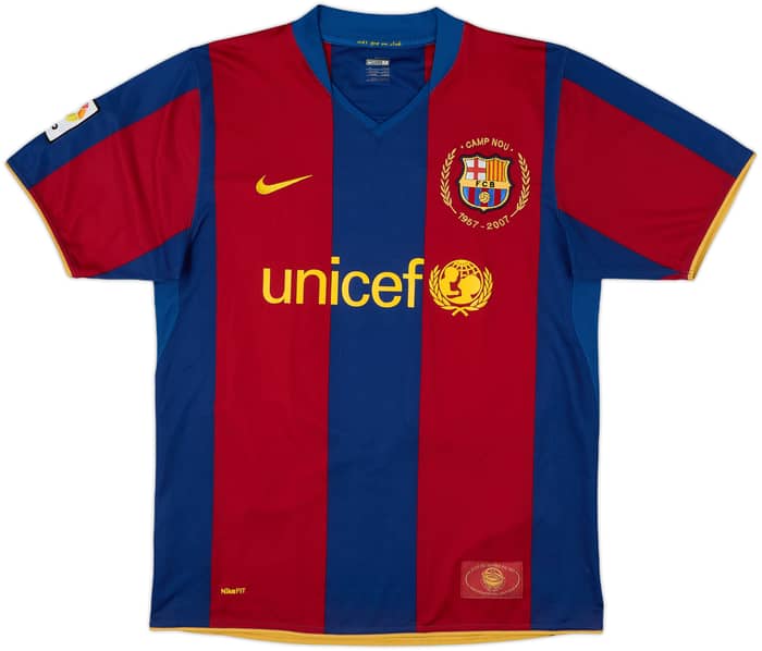 2007-08 Barcelona Home Shirt Ronaldinho #10 - 8/10 - (M)