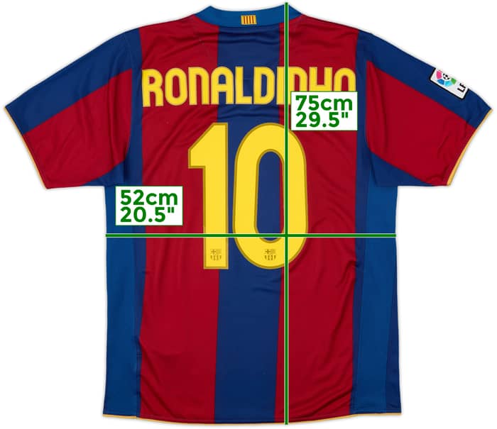 2007-08 Barcelona Home Shirt Ronaldinho #10 - 8/10 - (M)