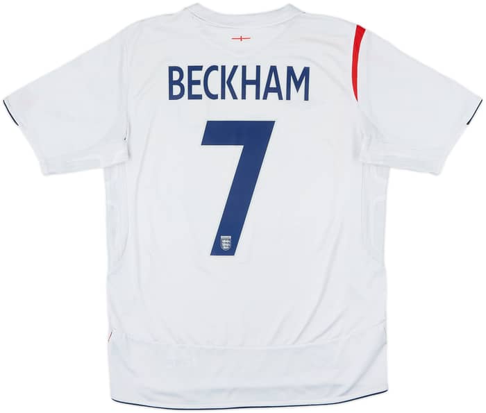 2005-07 England Home Shirt Beckham #7 - 5/10 - (L)