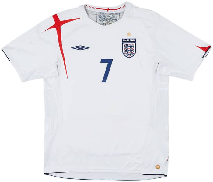 2005-07 England Home Shirt Beckham #7 - 5/10 - (L)