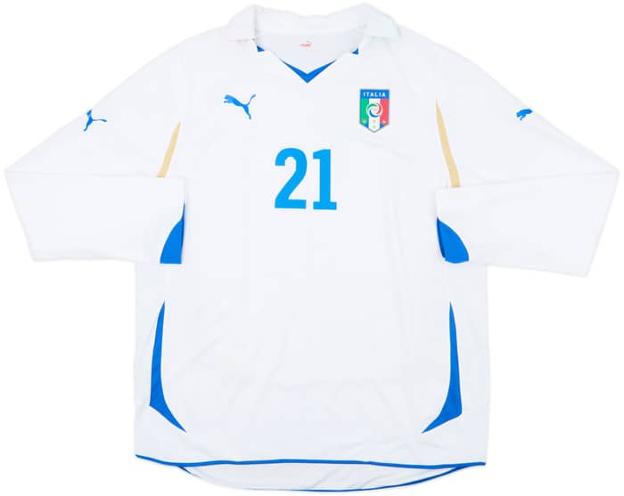 2010-12 Italy Away L/S Shirt Pirlo #21 - 8/10 - (XXL)