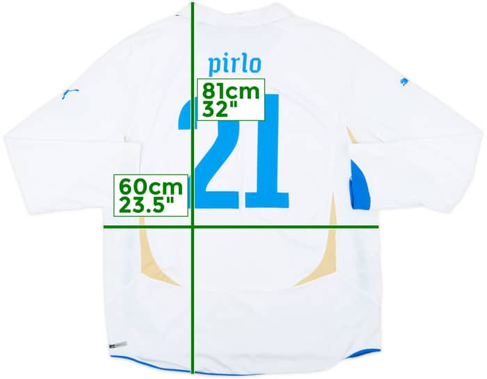 2010-12 Italy Away L/S Shirt Pirlo #21 - 8/10 - (XXL)