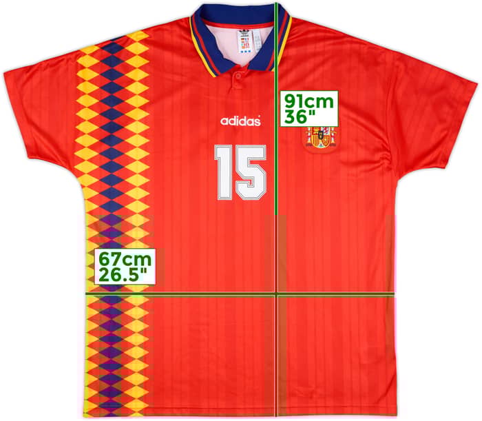 1994 Spain adidas Reissue Home Shirt #15 - 9/10 - (XXL)