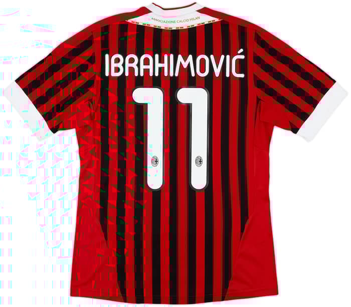 2011-12 AC Milan Home Shirt Ibrahimovic #11 - 9/10 - (S)