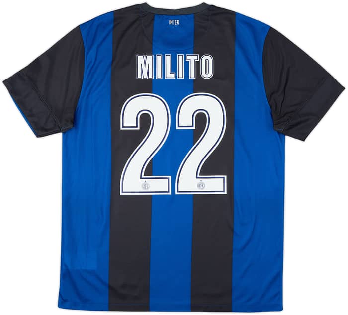 2012-13 Inter Milan Home Shirt Milito #22 - 8/10 - (L)