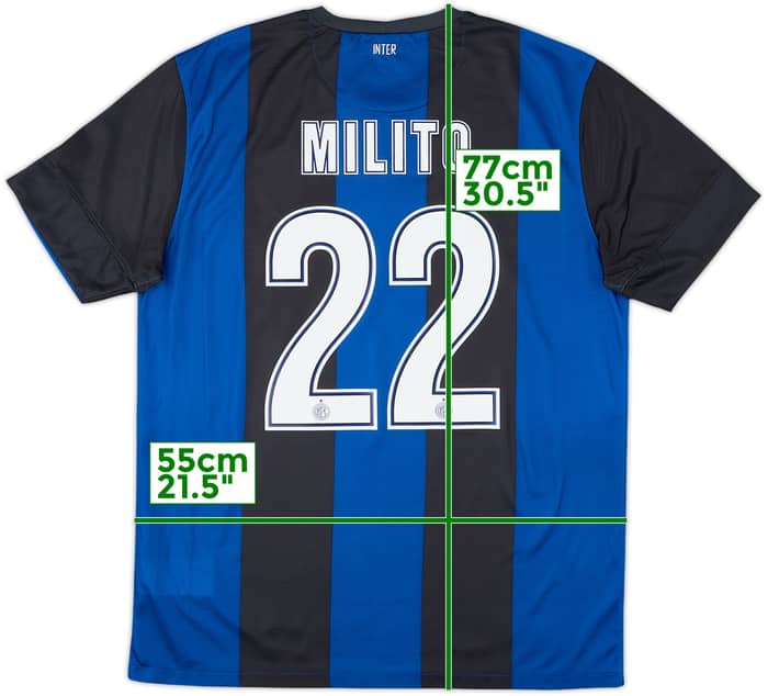 2012-13 Inter Milan Home Shirt Milito #22 - 8/10 - (L)