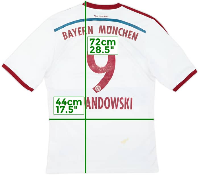 2014-15 Bayern Munich Away Shirt Lewandowski #9 - 4/10 - (M)