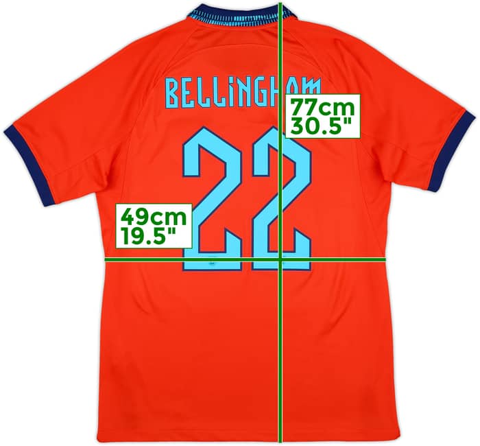 2022-23 England Away Shirt Bellingham #22 - 10/10 - (M)