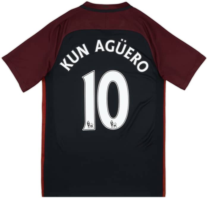 2016-17 Manchester City Away Shirt Kun Aguero #10 - 8/10 - (S)
