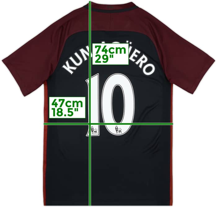 2016-17 Manchester City Away Shirt Kun Aguero #10 - 8/10 - (S)