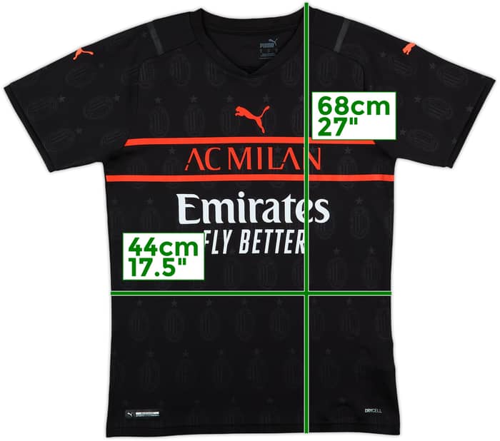 2021-22 AC Milan Third Shirt - 9/10 - (S)
