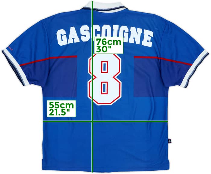 1997-99 Rangers Home Shirt Gascoigne #8 - 7/10 - (L)