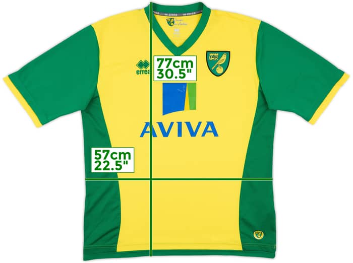 2013-14 Norwich Home Shirt - 6/10 - (XXL)