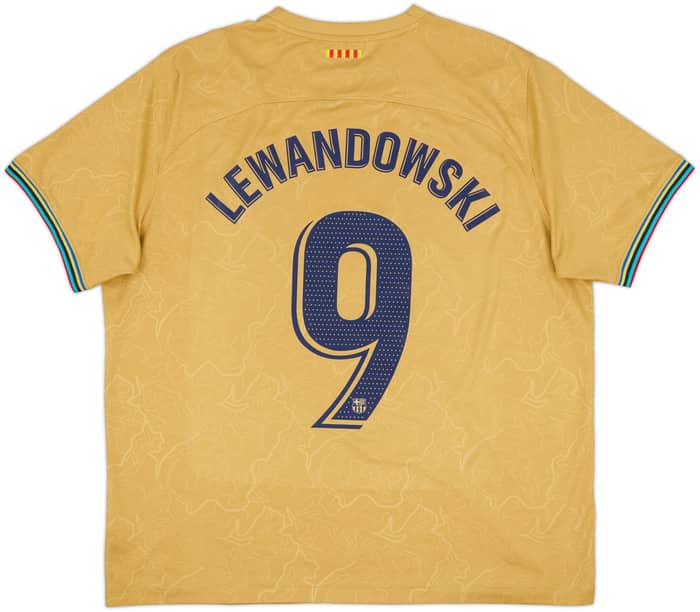 2022-23 Barcelona Away Shirt Lewandowski #9 - 8/10 - (XL)