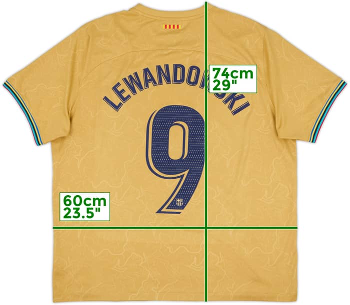 2022-23 Barcelona Away Shirt Lewandowski #9 - 8/10 - (XL)